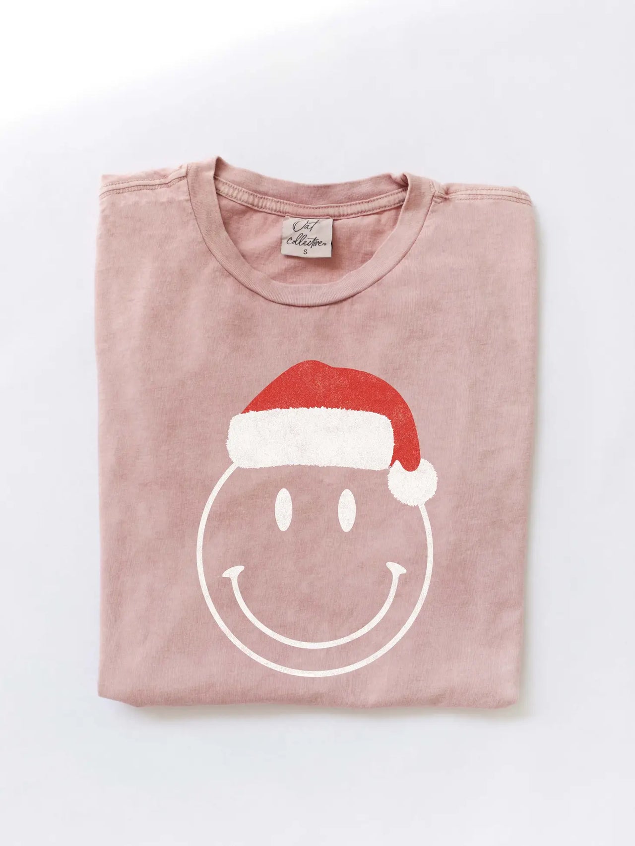 smiley santa mineral washed tee