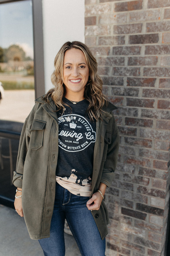 paige shacket light olive