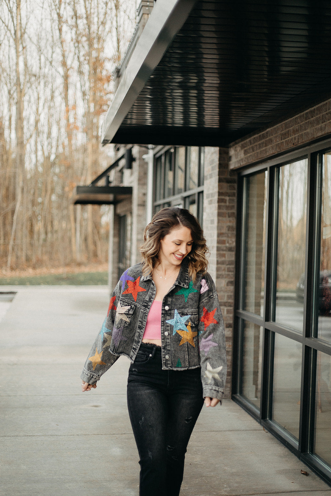 rhinestone star denim jacket