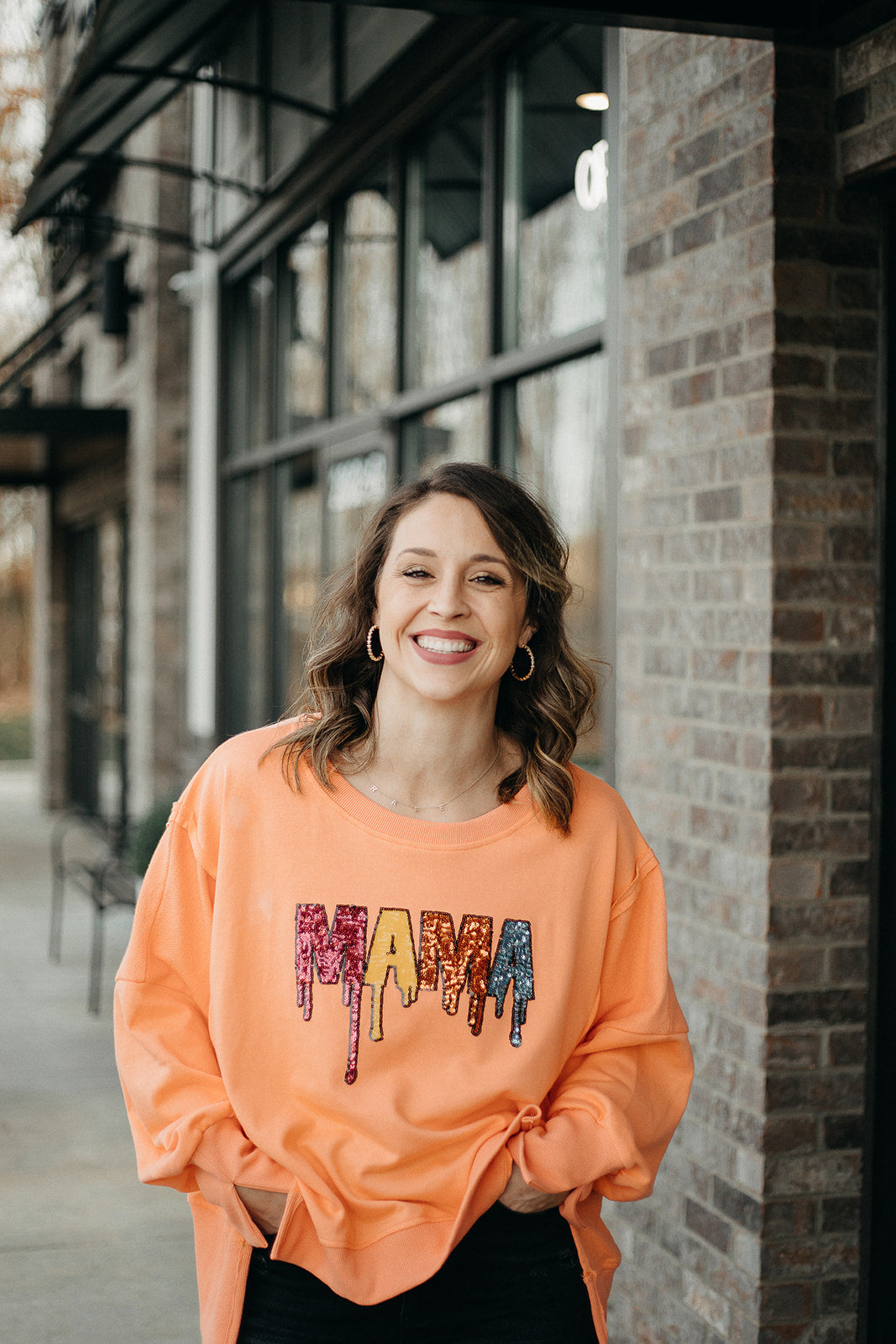 mama sequin sweatshirt