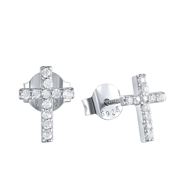 boca cross studs silver alco