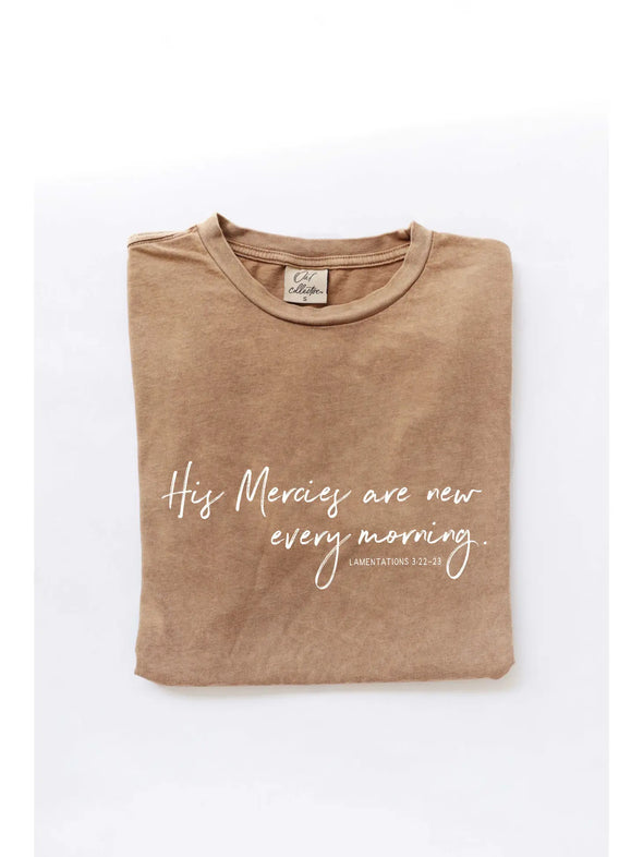his mercies are new every morning mineral washed tee