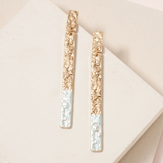 textured metal bar earrings