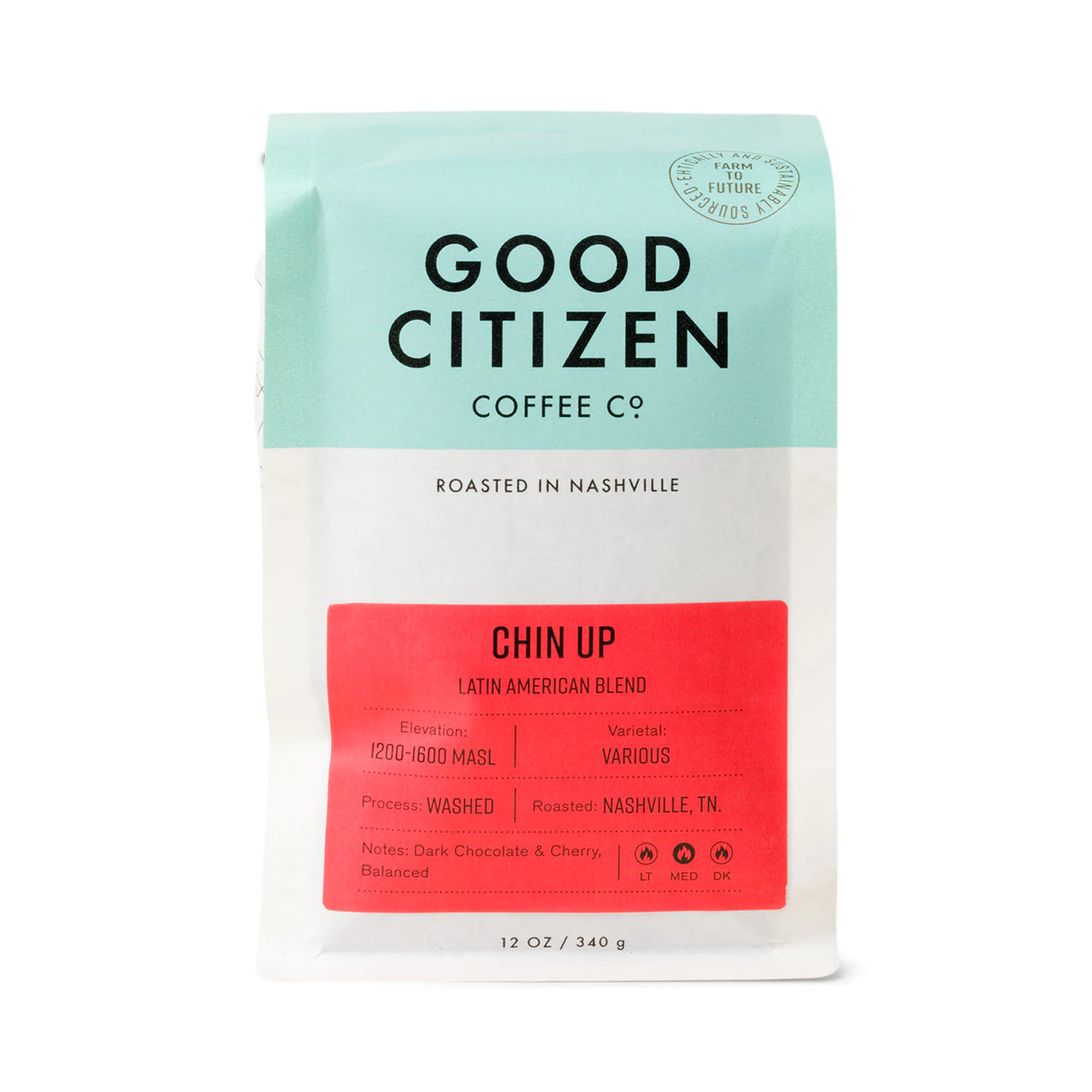 WHOLE BEAN COFFEE, LATIN AMERICAN BLEND - CHIN UP, 12 OZ