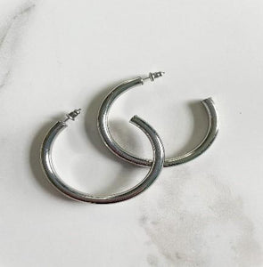 emerald coast hoop earrings silver