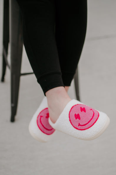 pink smile slippers