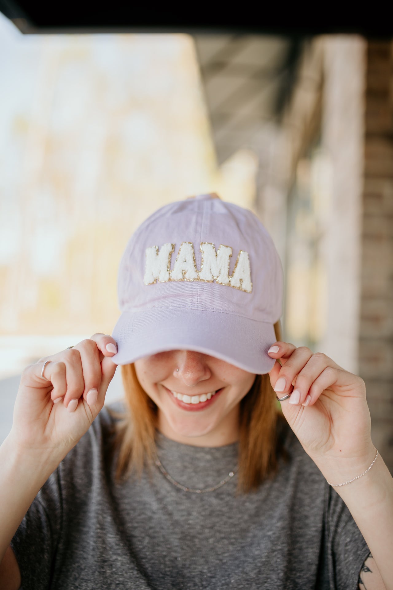 MAMA Chenille Letter Patch Cotton Baseball Cap