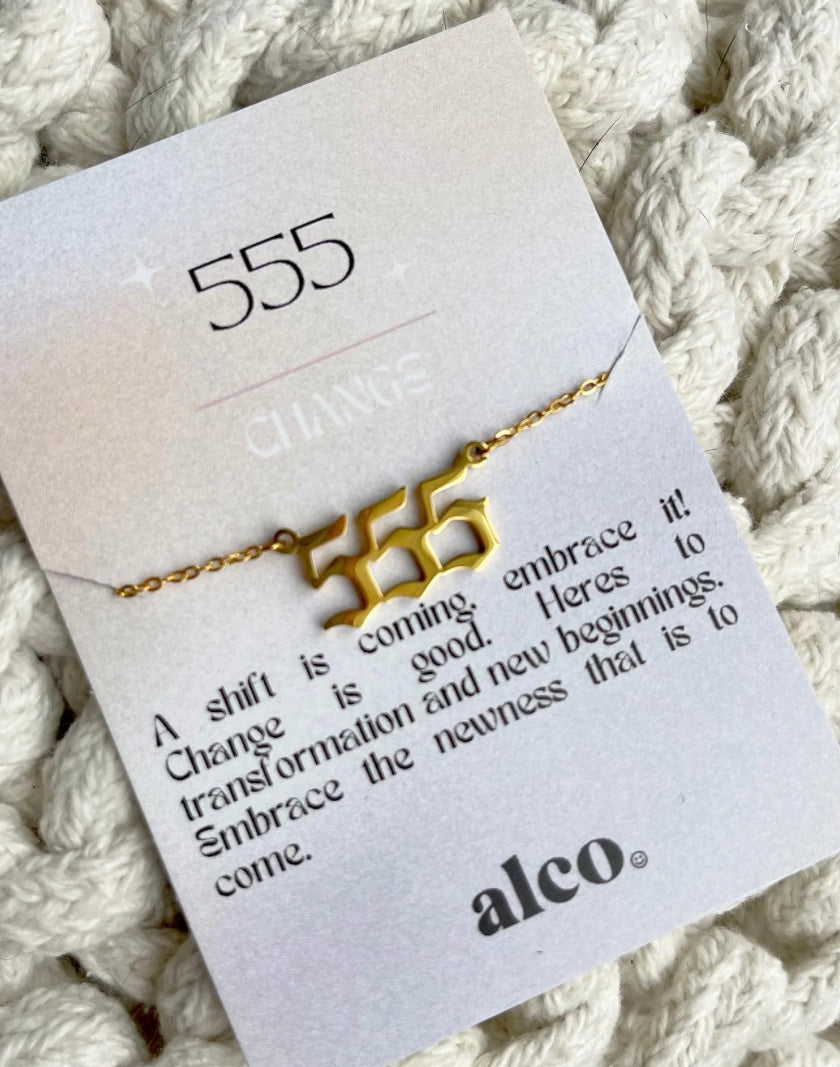 555 angel number necklace gold