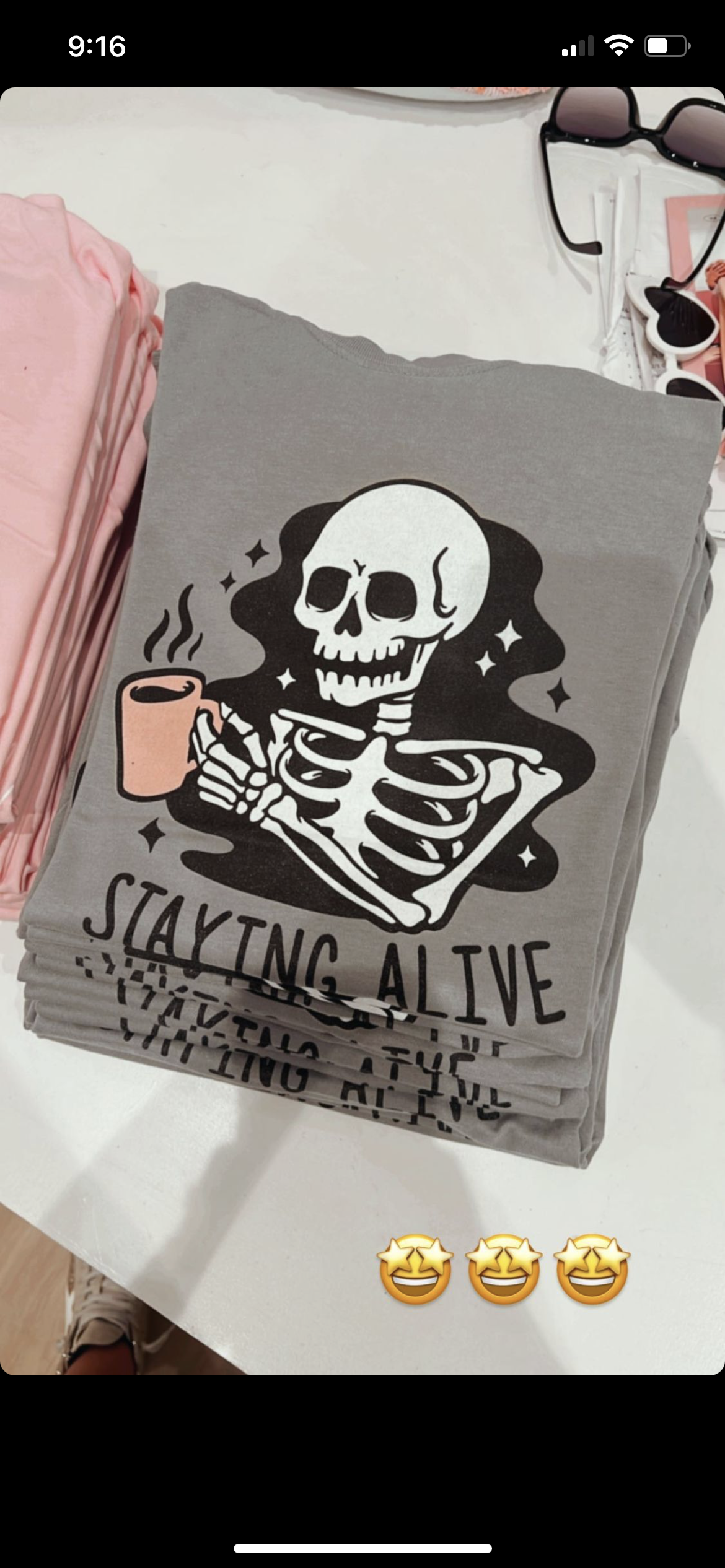 staying alive tee