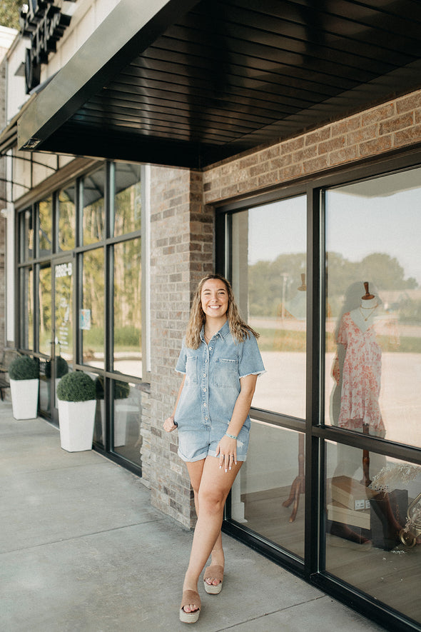 sariah denim romper