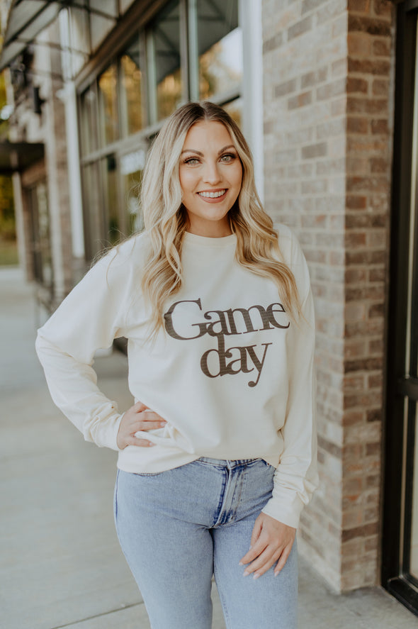 simple game day sweatshirt