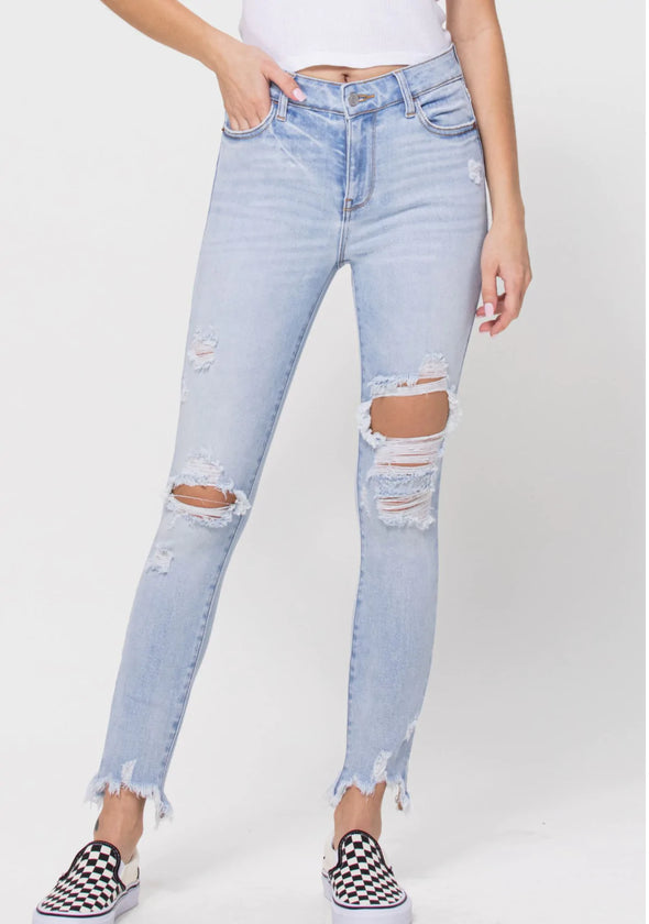 Frayed Ankle Cropped Skinny