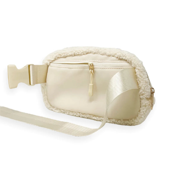 fuzzy belt bag with wallet included the darling effect