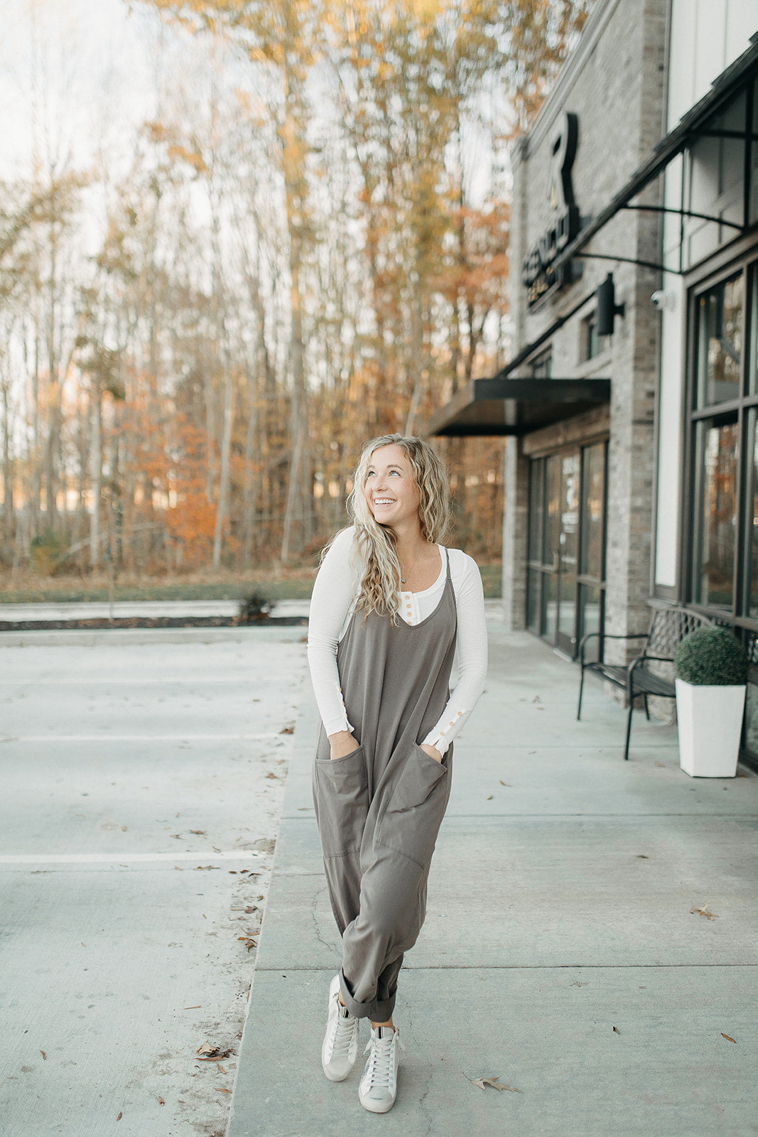 anna jumpsuit brownish grey