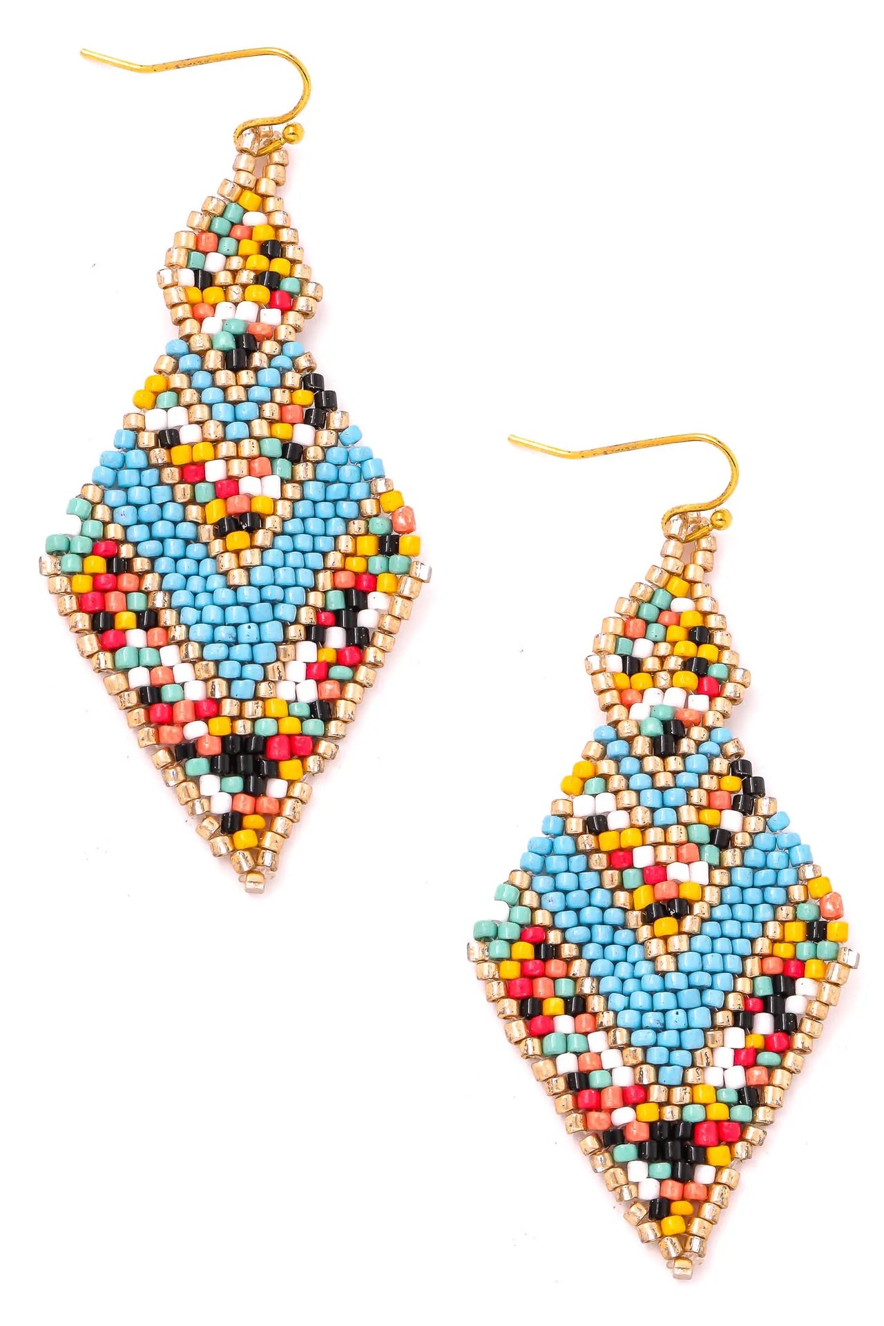 beaded rhombus earrings