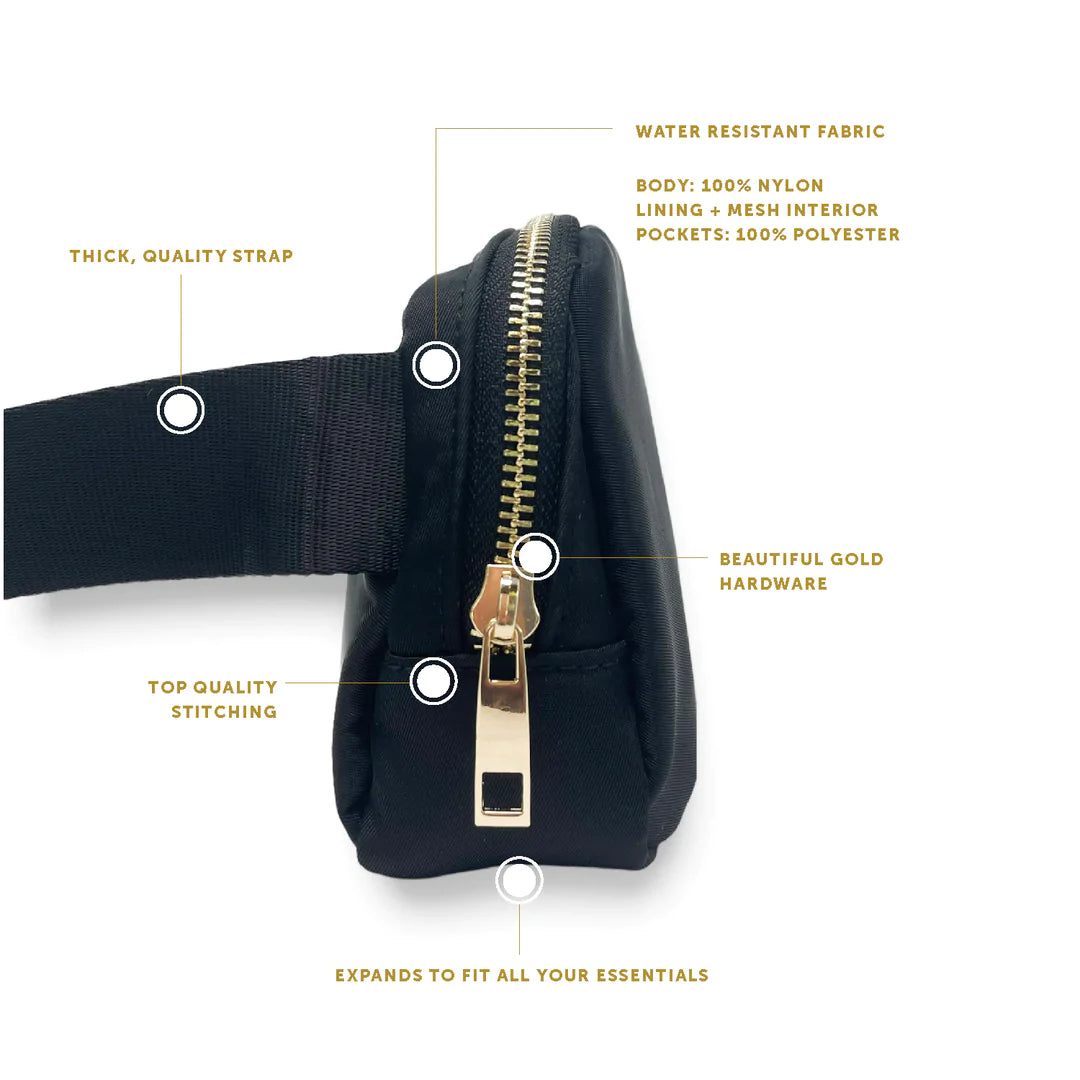 black belt bag with wallet included the darling effect