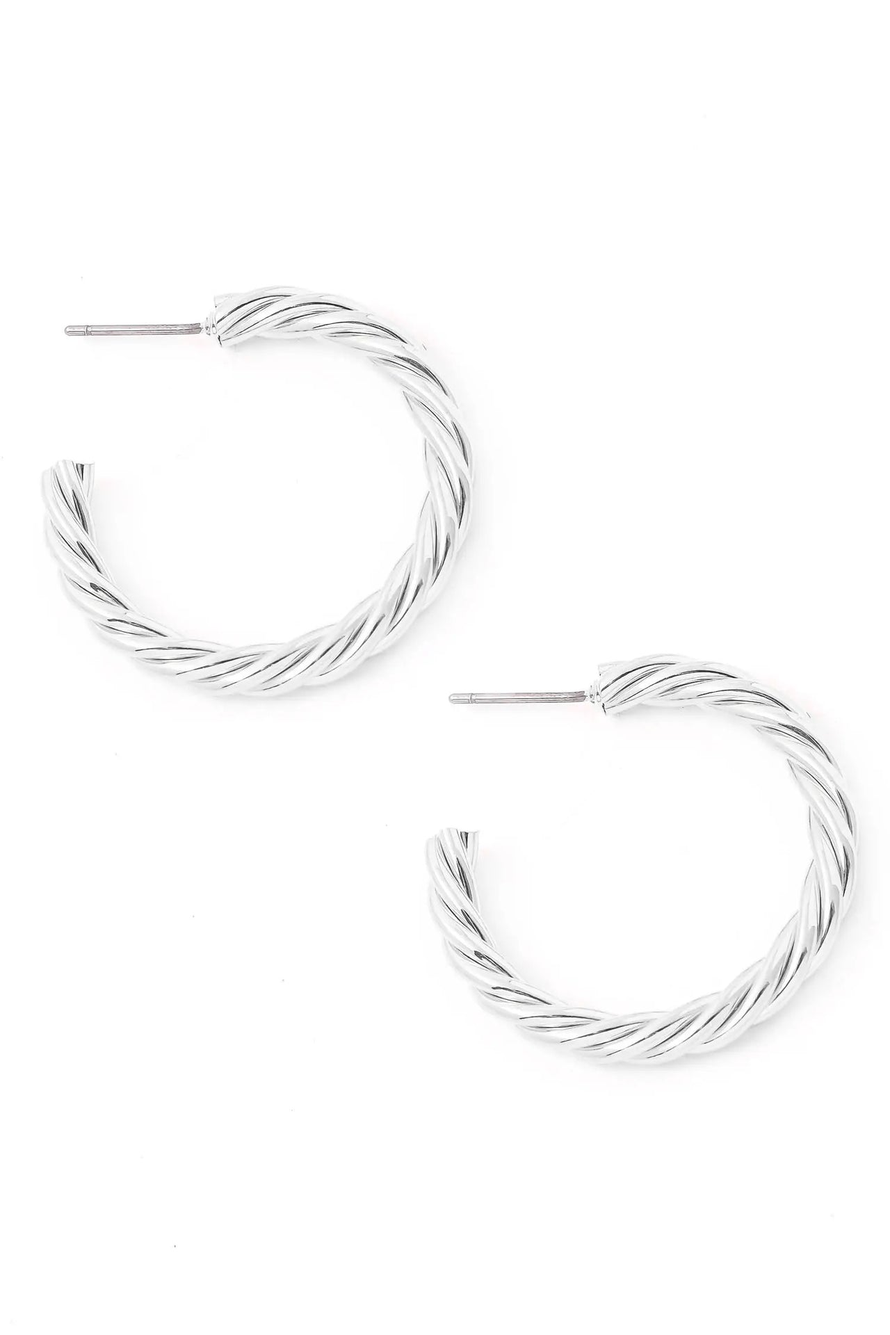 twist hoops silver