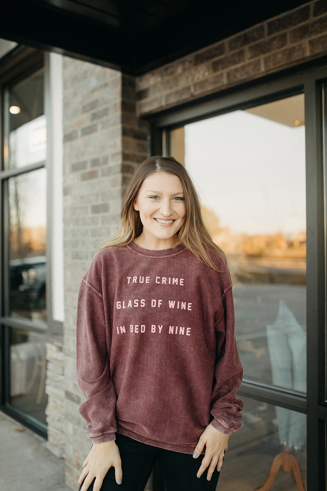 true crime corded sweatshirt