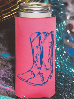 pink boot drink sleeve