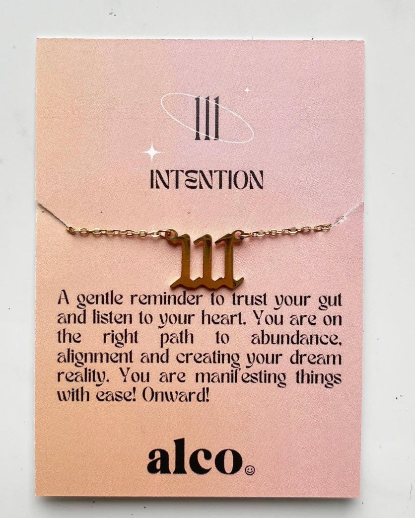 Gold Angel Number Necklace 111-999 HS