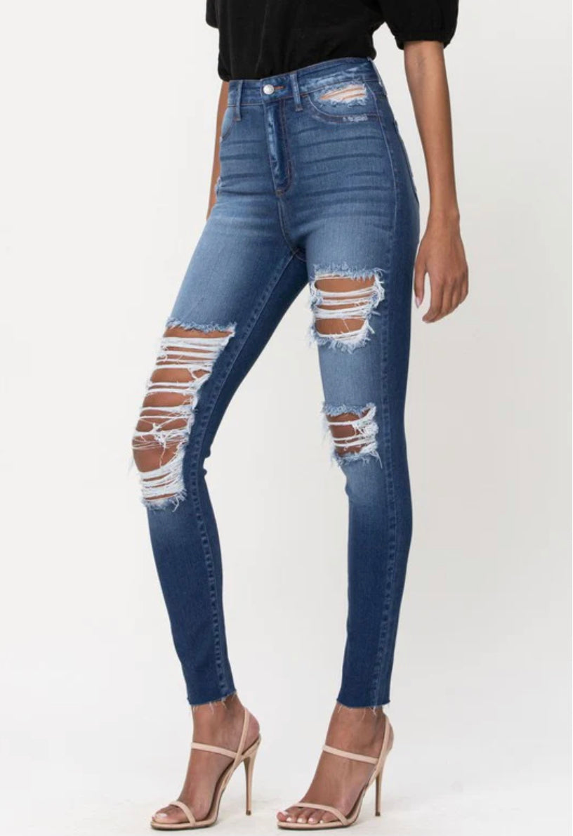 Raw Hem High Rise Skinny