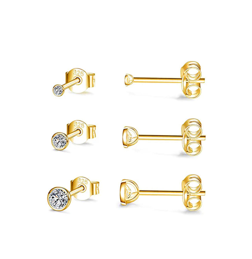 elixir stud earring set gold