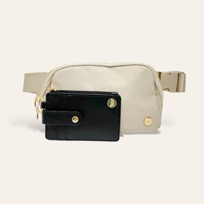 beige belt bag with wallet included the darling effect