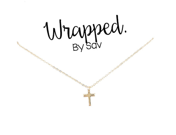 Golden Cross necklace WRAPPED BY SAV