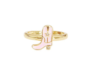 PINK BOOT RING WRAPPED BY SAV