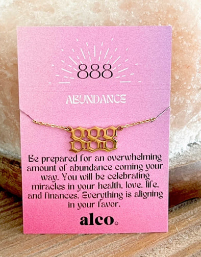 888 angel number necklace gold