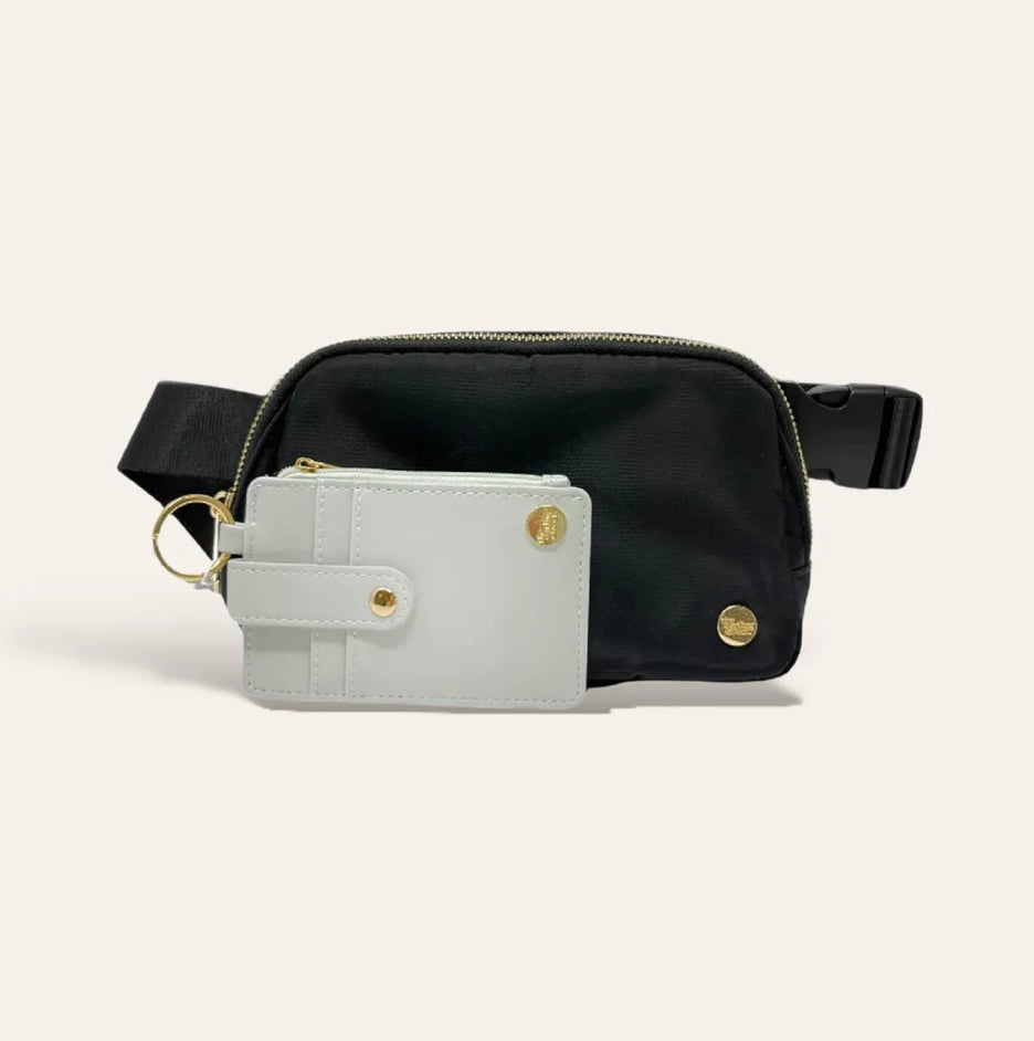 black belt bag with wallet included the darling effect