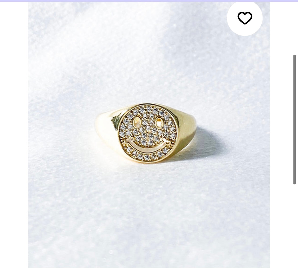 24K gold smile ring