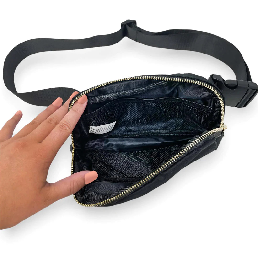 black belt bag with wallet included the darling effect
